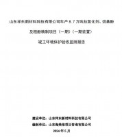 山東祥東新材料科技有限公司年產(chǎn)8.7萬(wàn)噸抗氧化劑、烷基酚及粗酚精制項(xiàng)目(一期)(一期裝置)竣工環(huán)境保護(hù)驗(yàn)收監(jiān)測(cè)報(bào)告